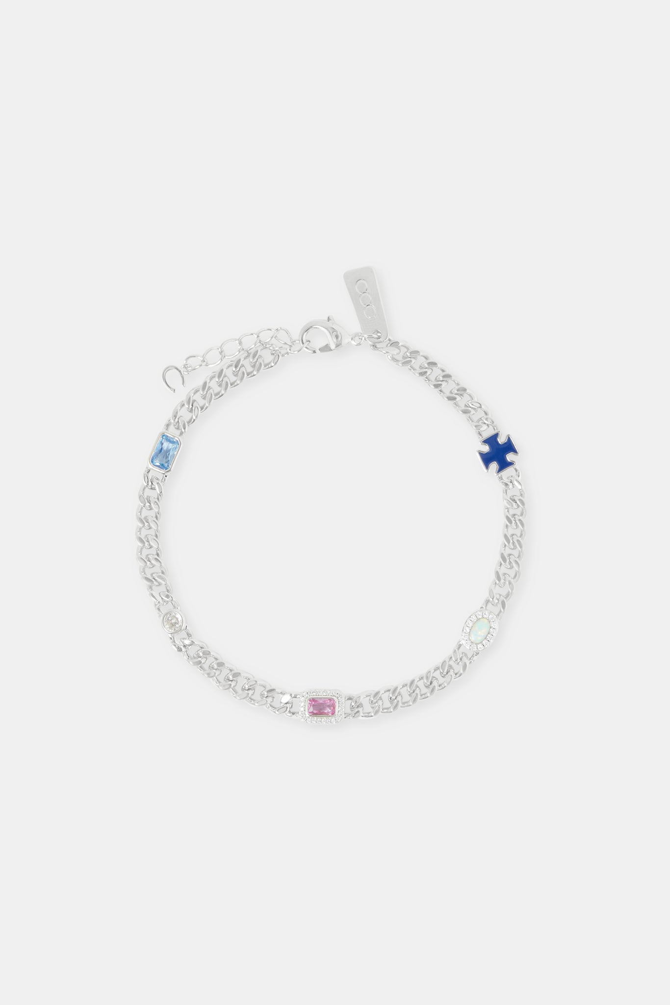 Multi Gemstone Miami Cuban Bracelet - 5mm