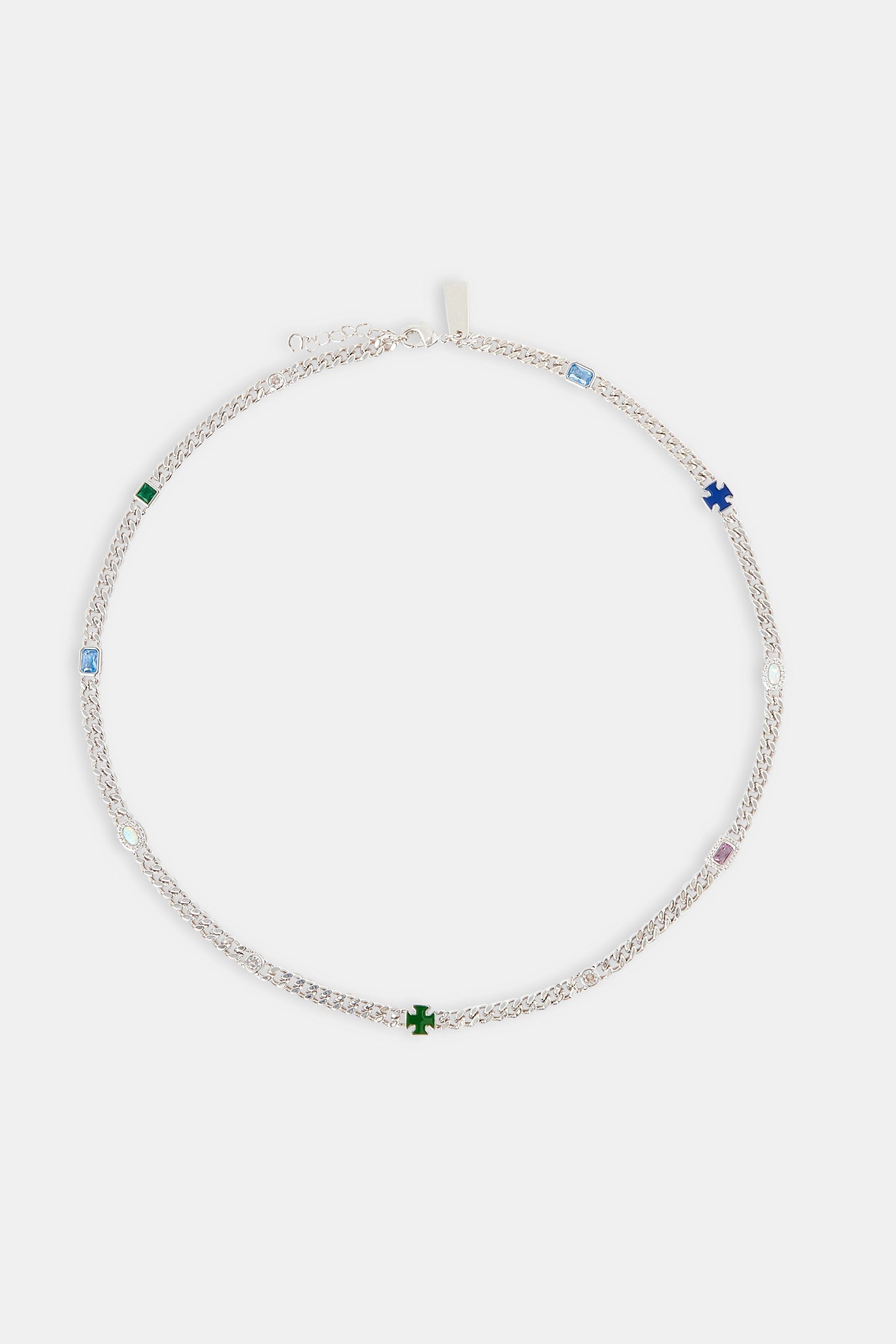 Multi Gemstone Miami Cuban Chain - 5mm