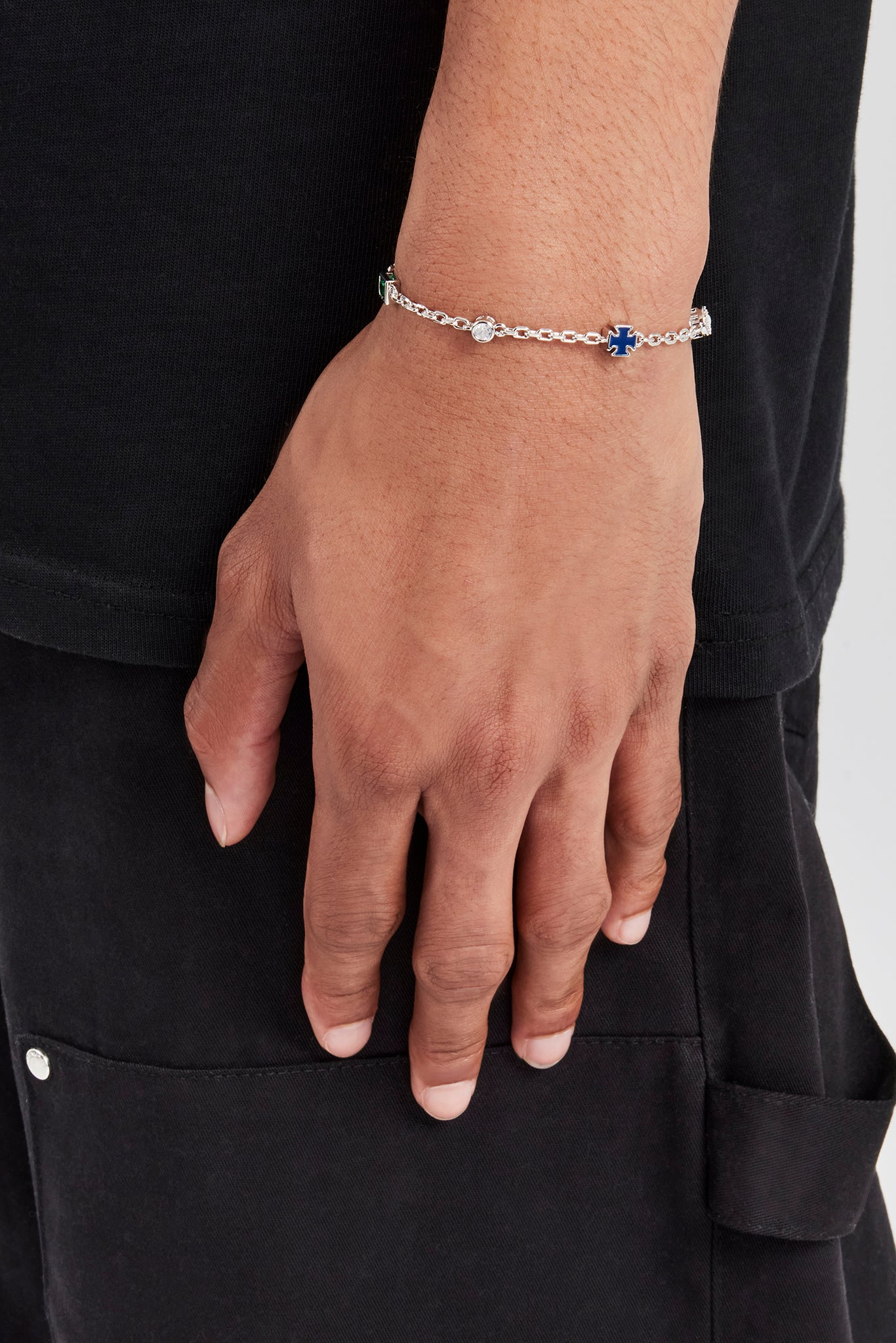 Multi Gemstone Rolo Bracelet - 6mm