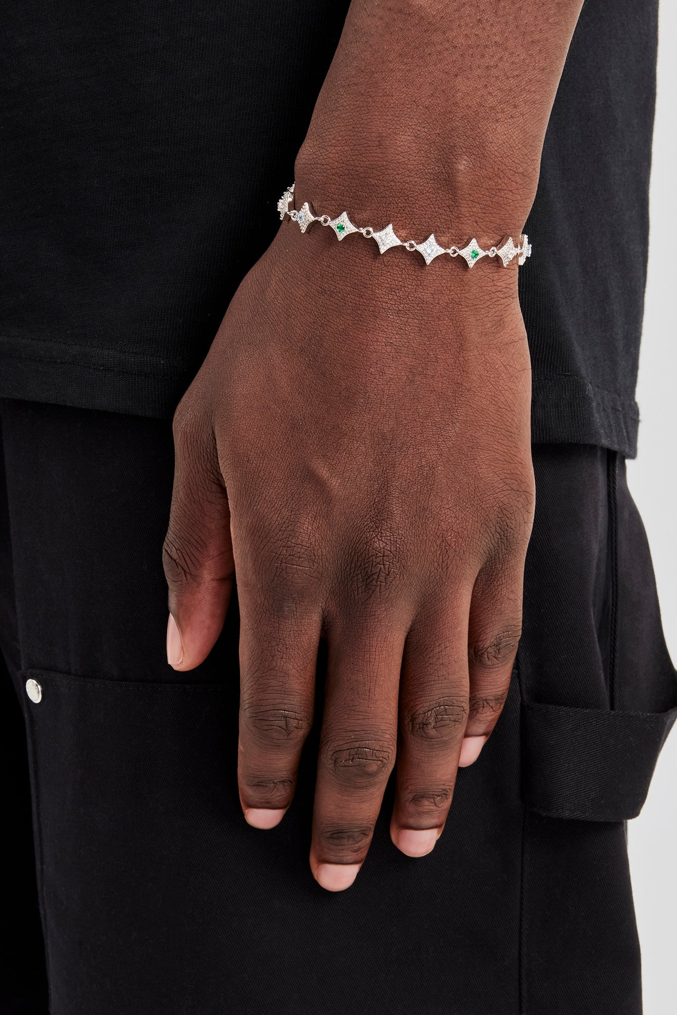 Multi Colour Iced Star Bracelet - 6mm