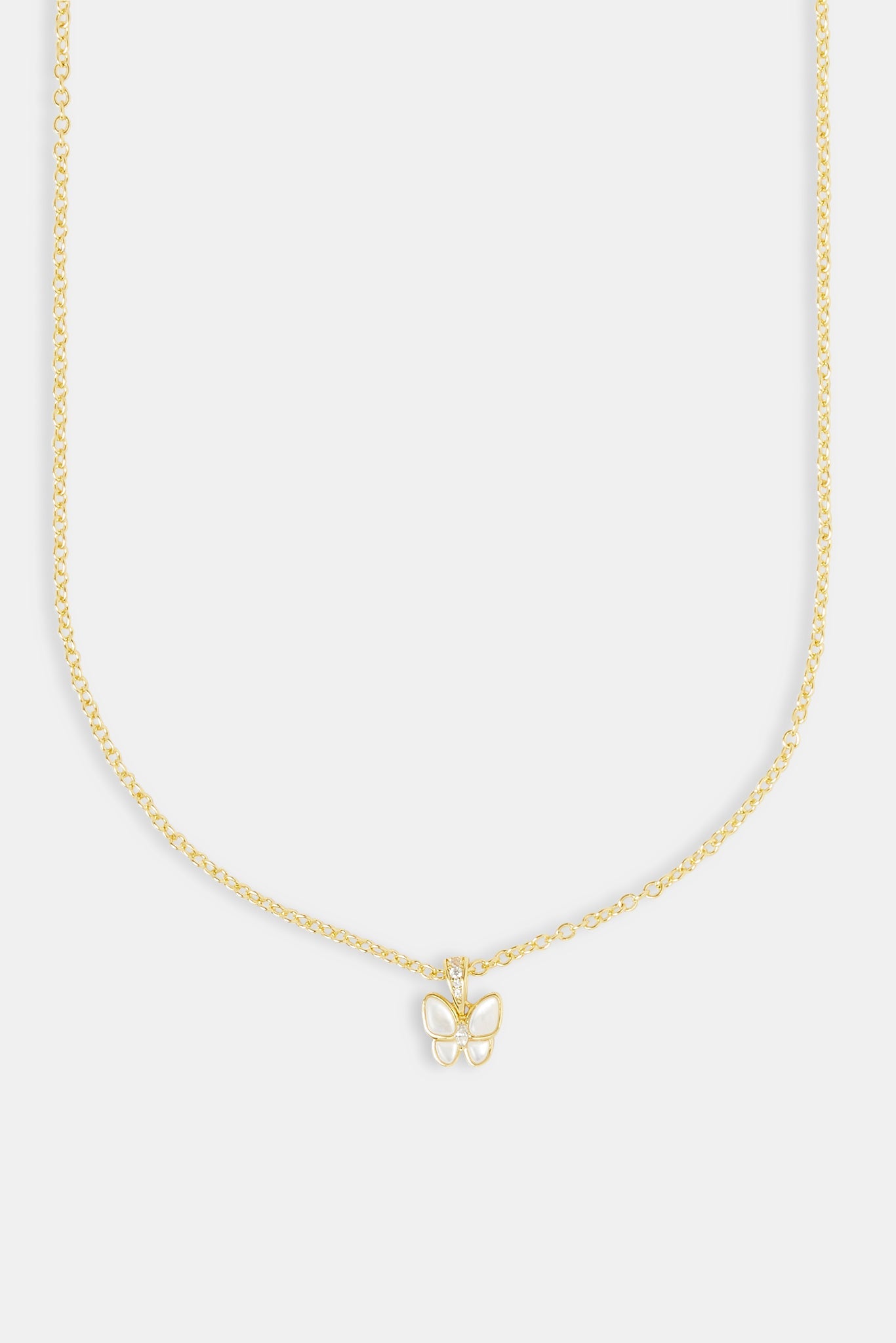 Mother of Pearl Butterfly Necklace - 10mm