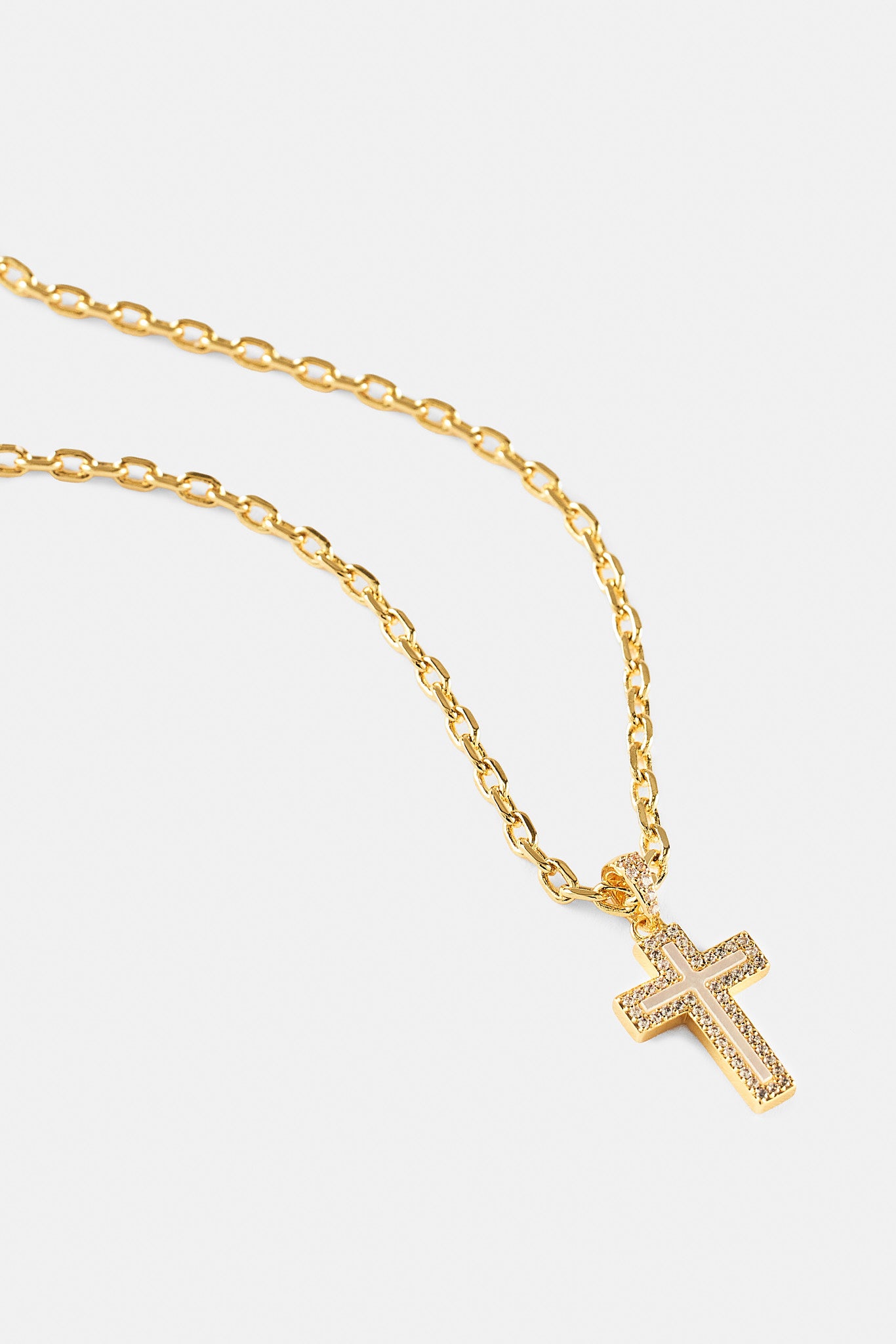 Mother Of Pearl Cross Necklace - 15mm