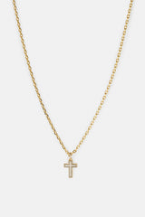 Mother Of Pearl Cross Necklace - 15mm