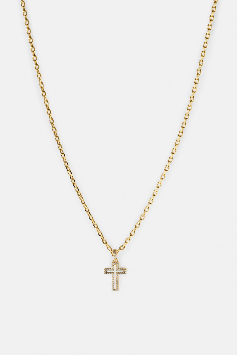 Mother Of Pearl Cross Necklace - 15mm