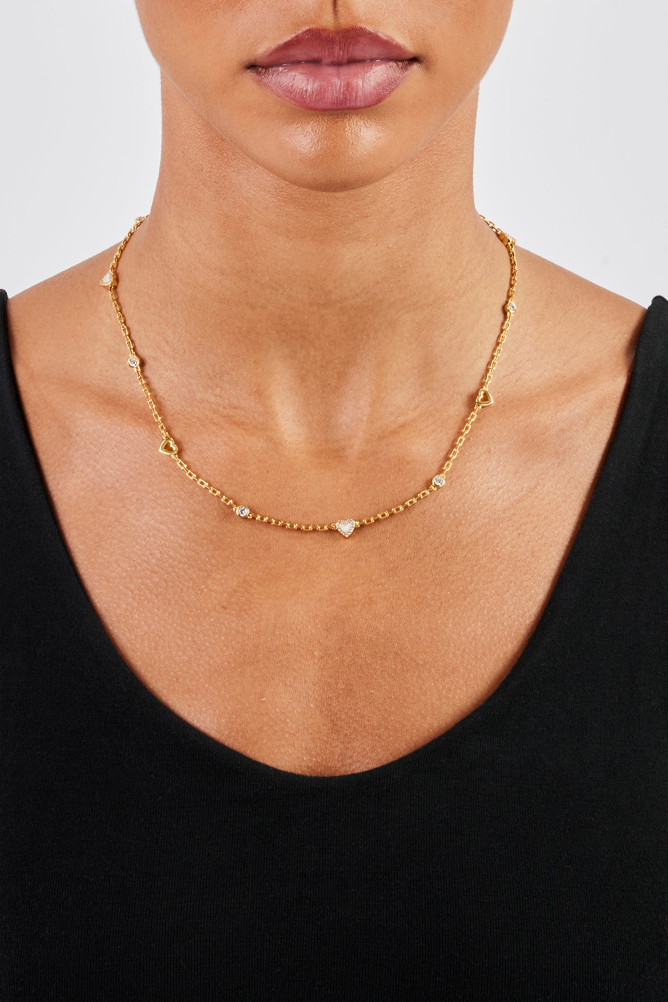 Mother of Pearl Heart Mix Rolo Chain - 8mm