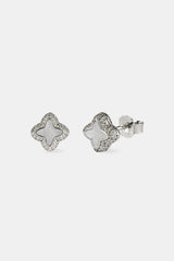 Mother of Pearl Motif Stud Earrings - 8mm