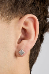 Mother of Pearl Motif Stud Earrings - 8mm