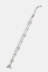 Mother Of Pearl Motif Double Layer Rolo Bracelet - 8mm - White