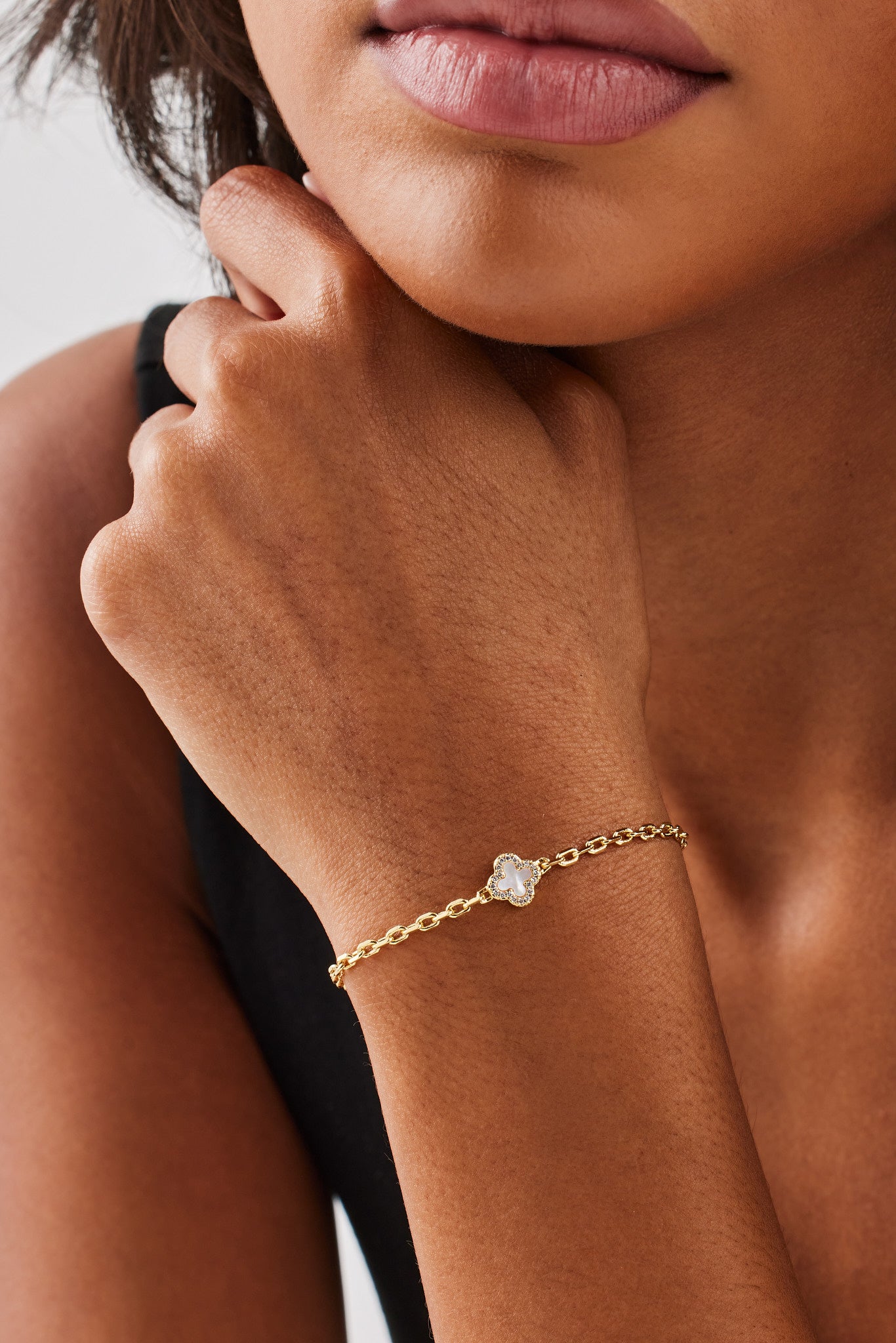 Mother Of Pearl Motif Rolo Bracelet - 8mm