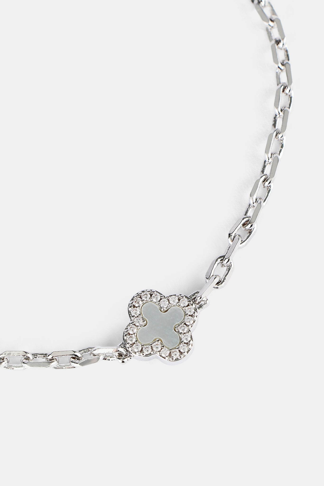 Mother Of Pearl Motif Rolo Bracelet - 8mm - White