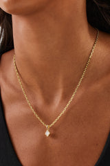 Mother Of Pearl Motif Rolo Necklace - 8mm