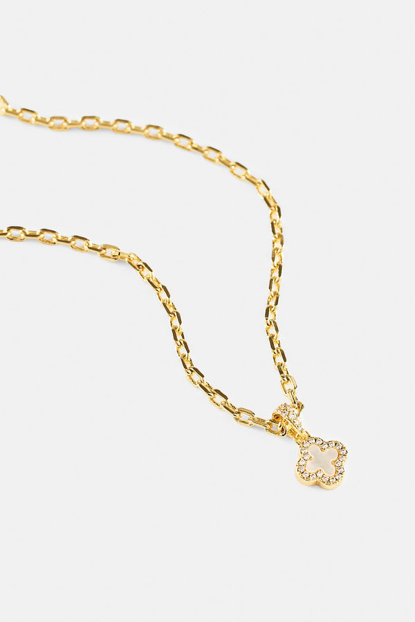 Mother Of Pearl Motif Rolo Necklace - 8mm