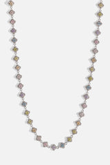 Multi Motif Cross Stone Chain - 8mm - White