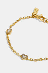 Mother Of Pearl Heart Bracelet - Gold