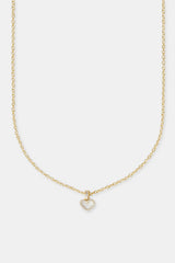 Mother Of Pearl Heart Necklace - 8mm