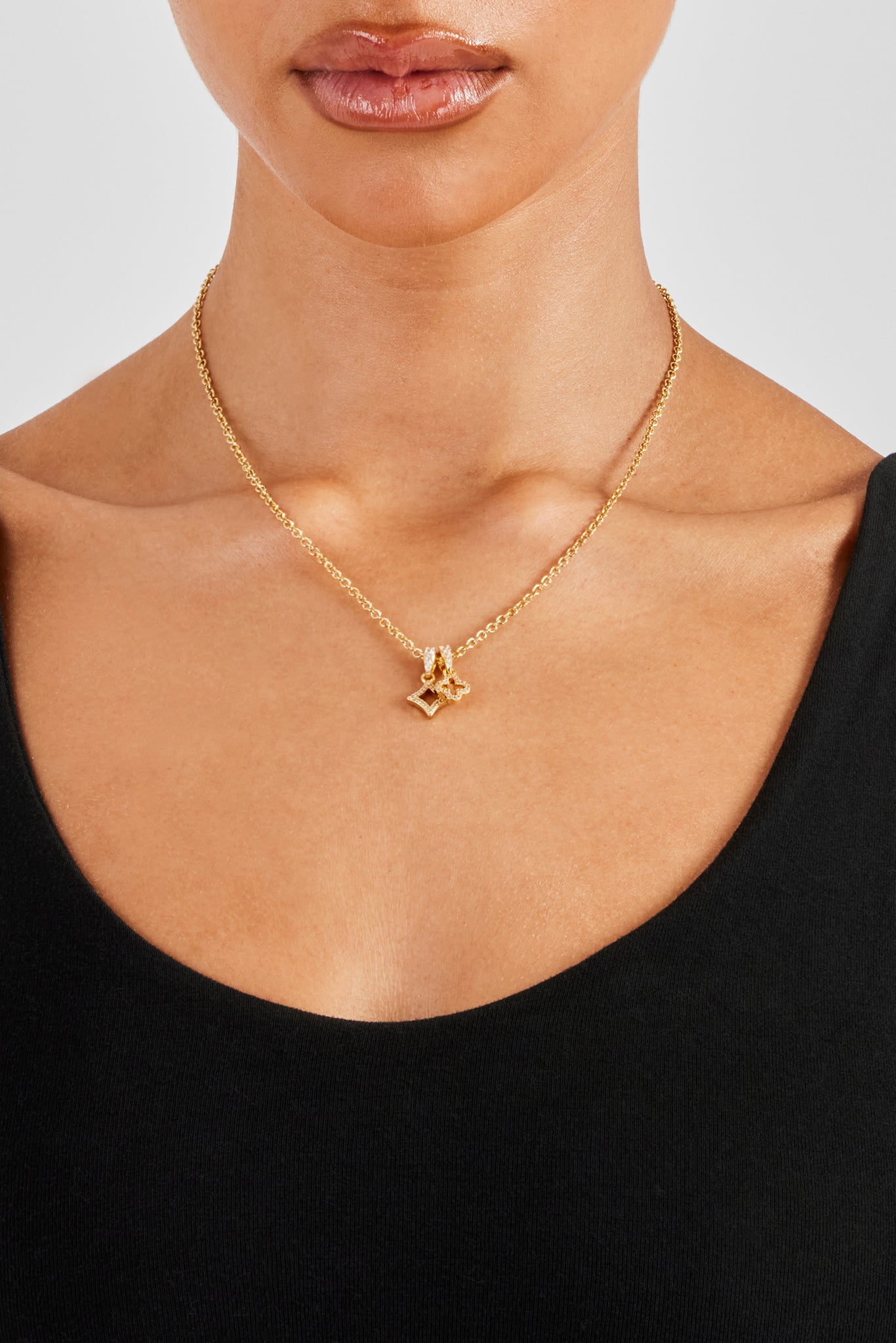 Motif Star and Motif Necklace - 8mm - Gold