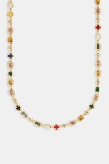 Micro Multi Gemstone Chain - 6mm - Gold