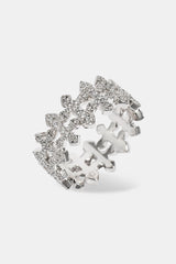 Multi Cross Iced Ring - 10mm - White