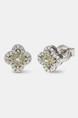 Motif Cross Stud Earrings - 8mm - White
