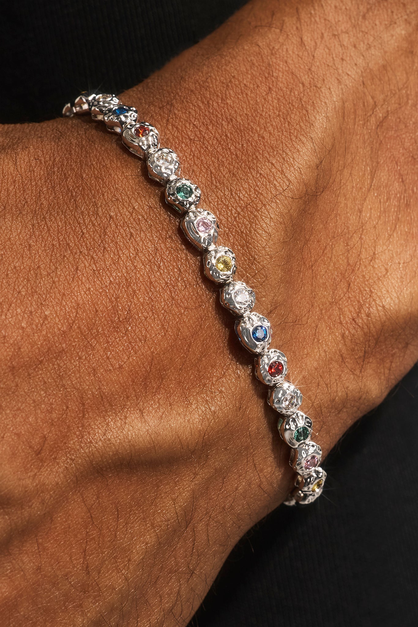 Mixed Stone Shape CZ Bracelet - 5mm - White