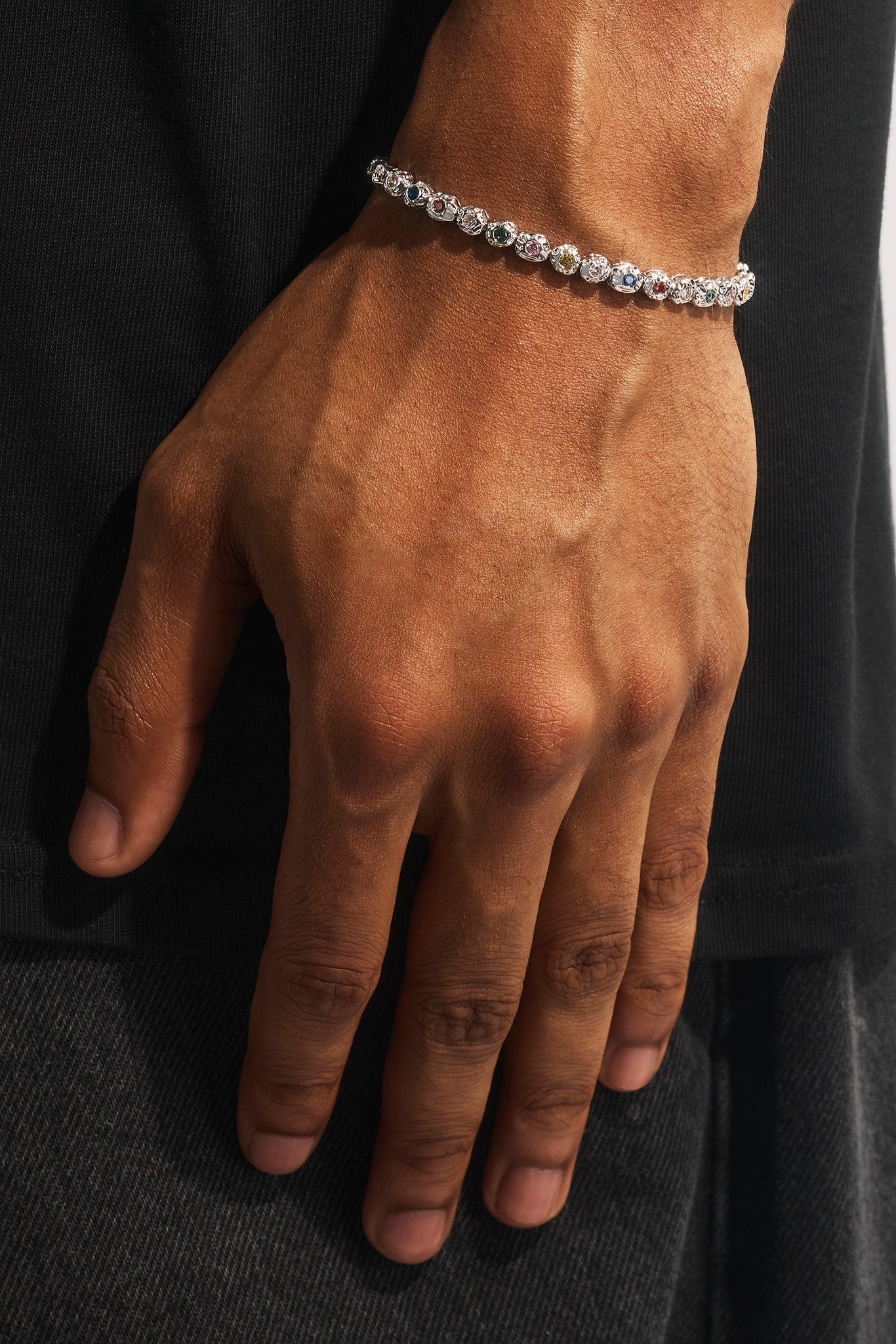 Mixed Stone Shape CZ Bracelet - 5mm - White