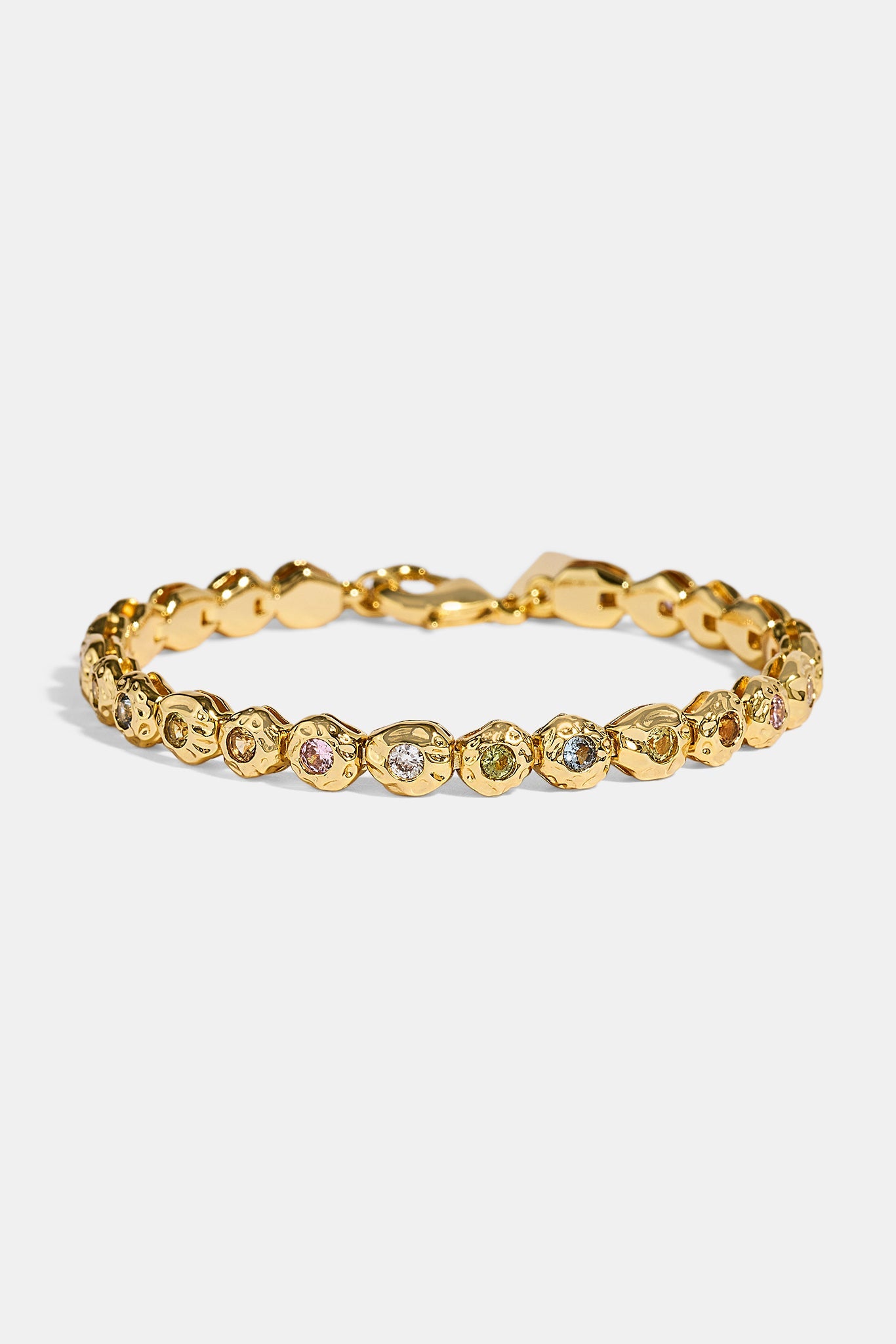Mixed Stone Shape CZ Bracelet - 5mm - Gold
