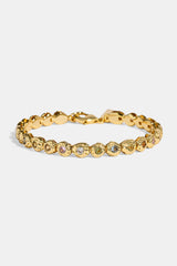 Mixed Stone Shape CZ Bracelet - 5mm - Gold