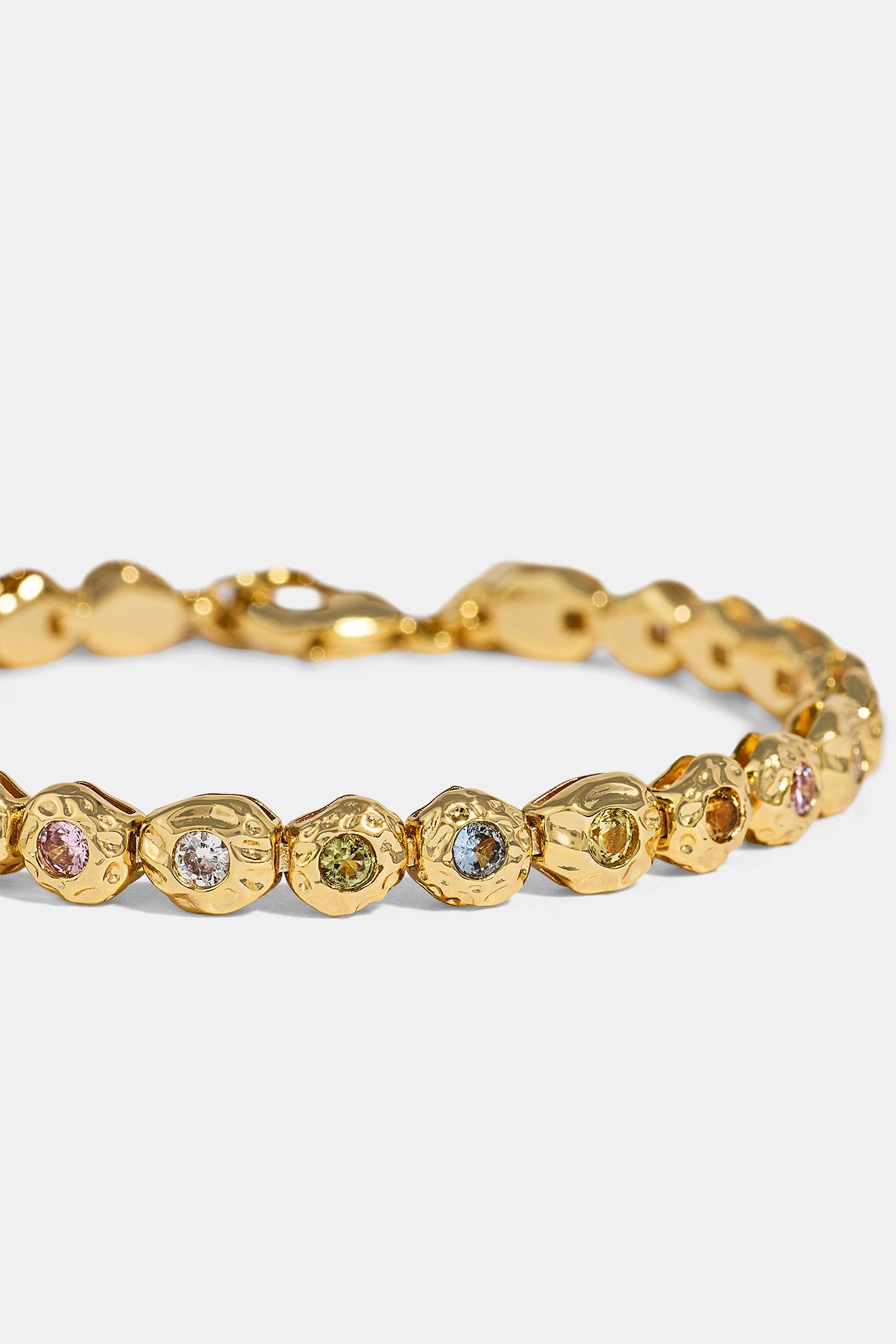 Mixed Stone Shape CZ Bracelet - 5mm - Gold
