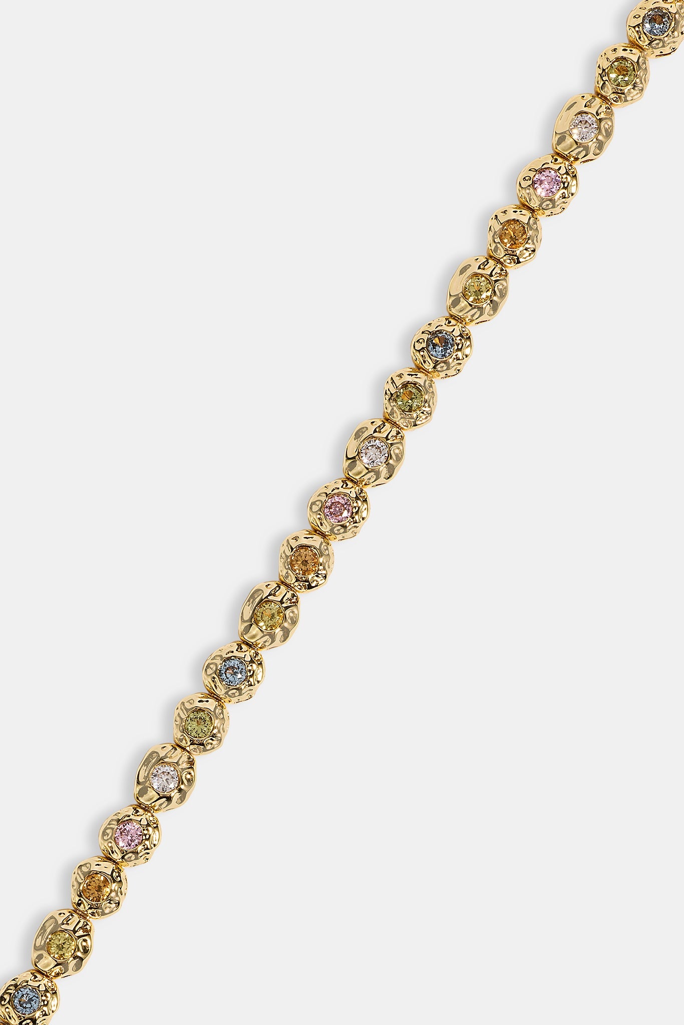 Mixed Stone Shape CZ Bracelet - 5mm - Gold