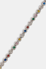 Mixed Stone Shape CZ Bracelet - 5mm - White