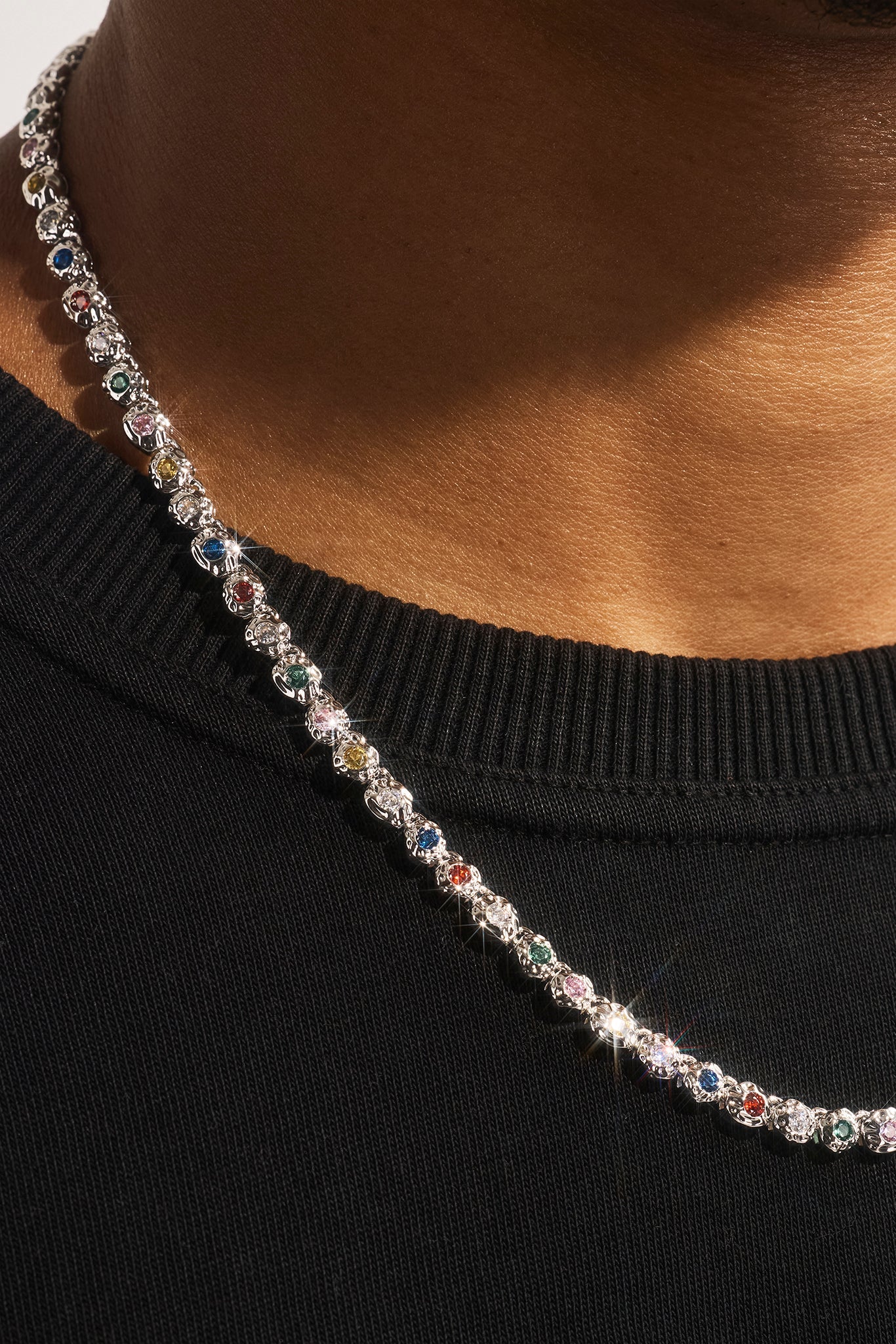 Mixed Stone Shape CZ Chain - 5mm - White