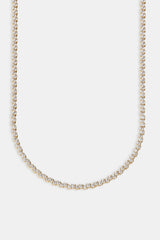 Mixed Square Stone Tennis Chain - 3mm - Gold