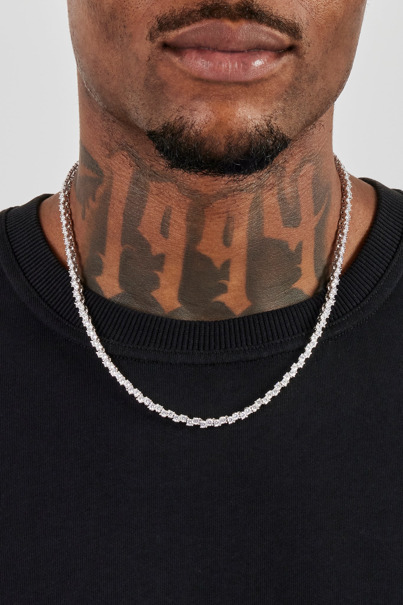 Mixed Square Stone Tennis Chain - 3mm | Mens Chains | Shop Tennis