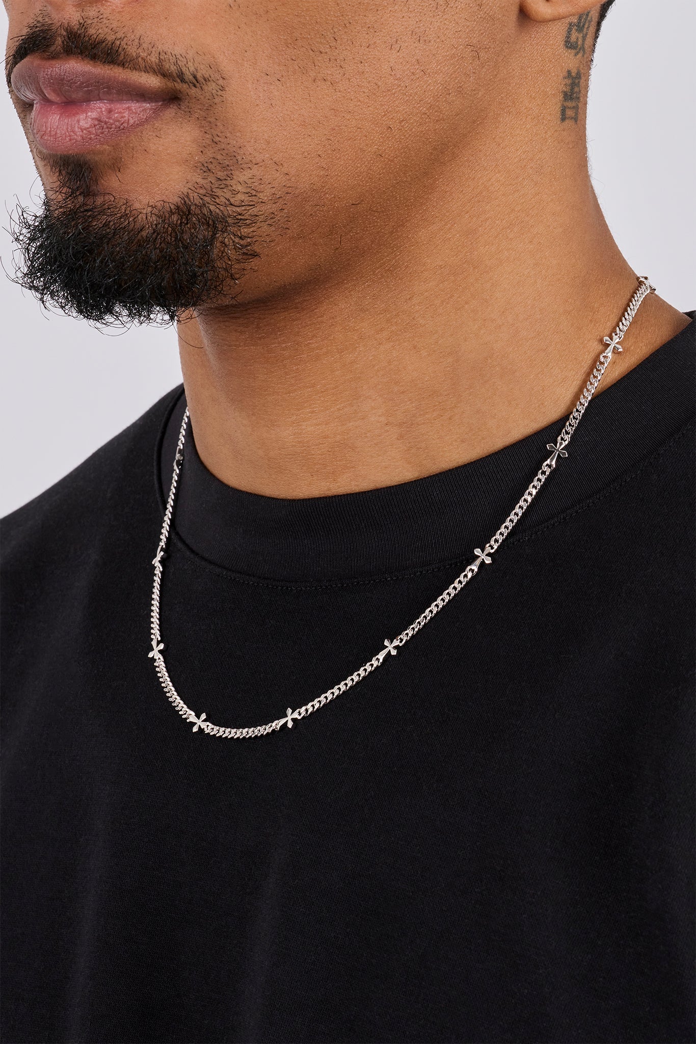 Polished Miami & Cross Chain - 3mm - White