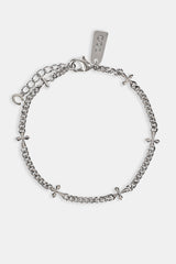 Polished Miami & Cross Bracelet - 3mm - White