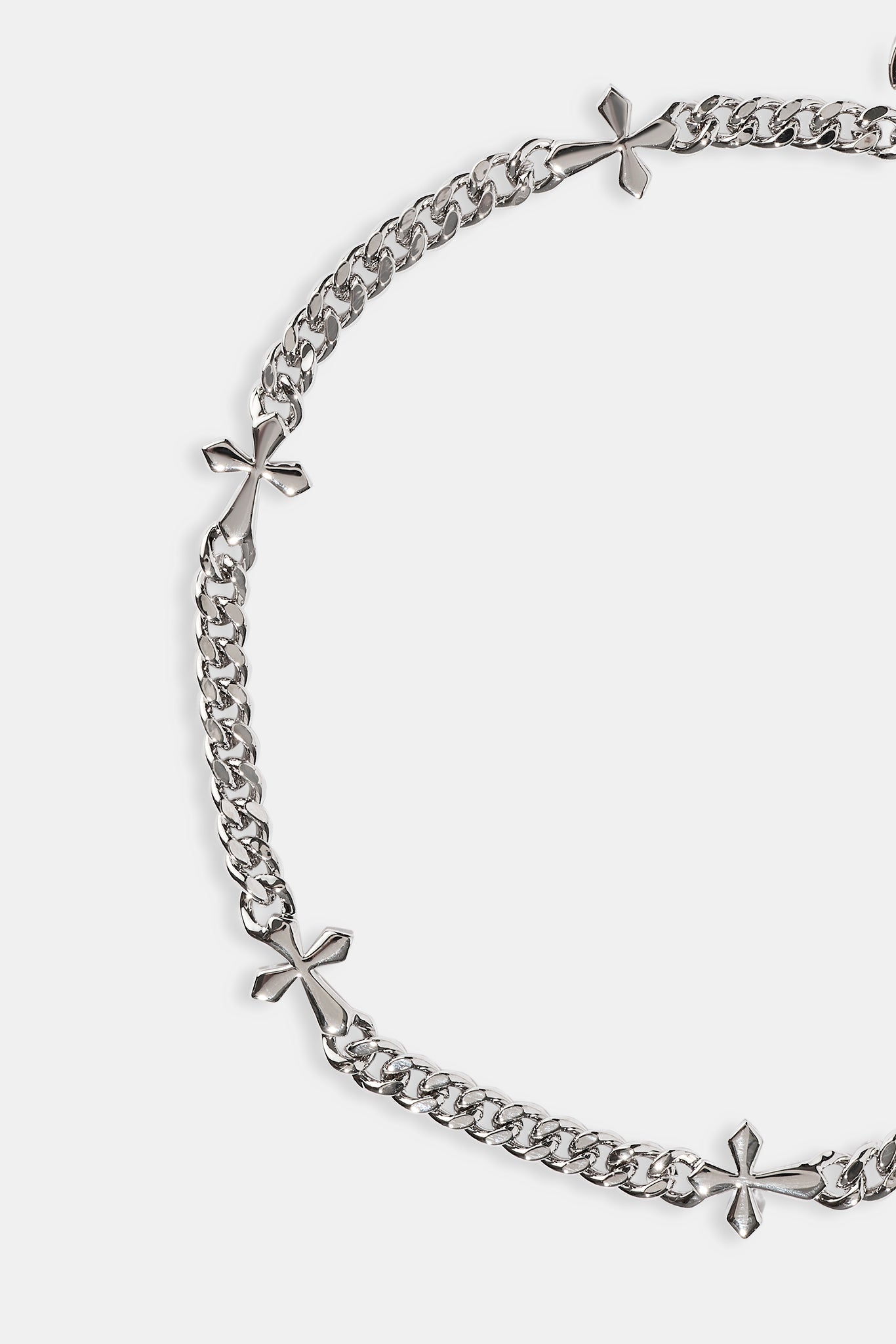 Polished Miami & Cross Bracelet - 3mm - White