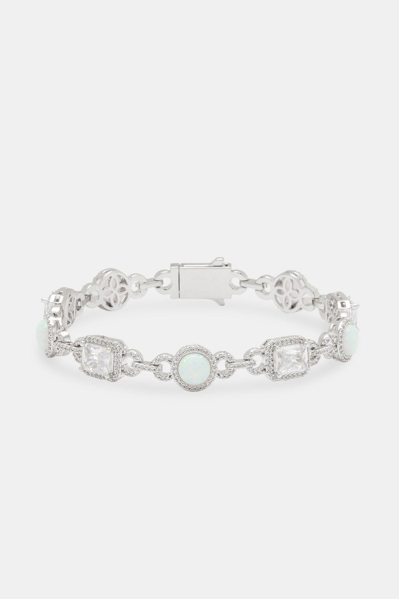 Opal & Baguette Tennis Bracelet - 10mm