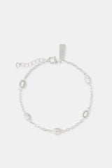 Opal & Clear Stone Rolo Link Bracelet - 5mm