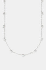 Opal & Clear Stone Rolo Link Chain - 5mm