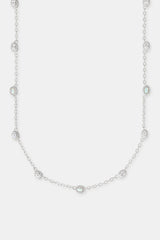 Opal & Clear Stone Rolo Link Chain - 5mm