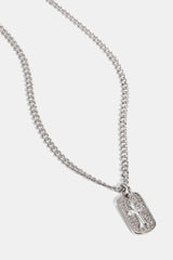 Polished Cross Outline Necklace - 15mm - White