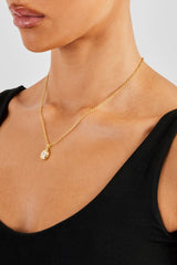 Oval Cz Pendant Necklace - 12mm - Gold