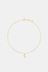 Oval Cz Pendant Necklace - 12mm - Gold