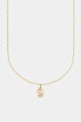 Oval Cz Pendant Necklace - 12mm