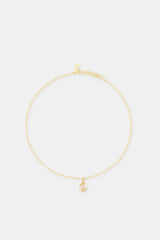 Oval Cz Pendant Necklace - 12mm