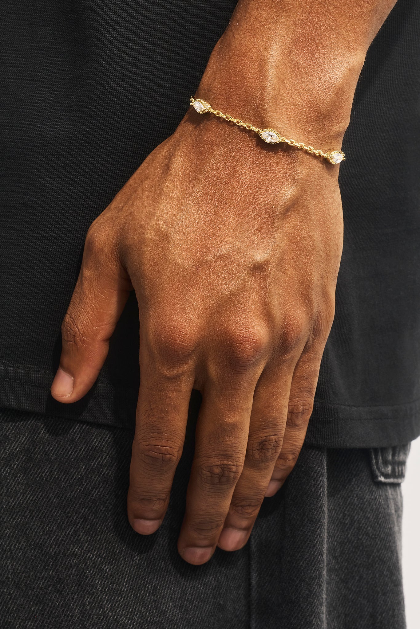 Oval Polished Bracelet - 6mm - Gold