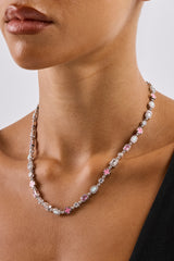 Pink & Clear Multi Gemstone Chain - 6mm