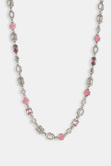 Pink & Clear Multi Gemstone Chain - 6mm