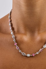Pink & Clear Multi Gemstone Chain - 6mm
