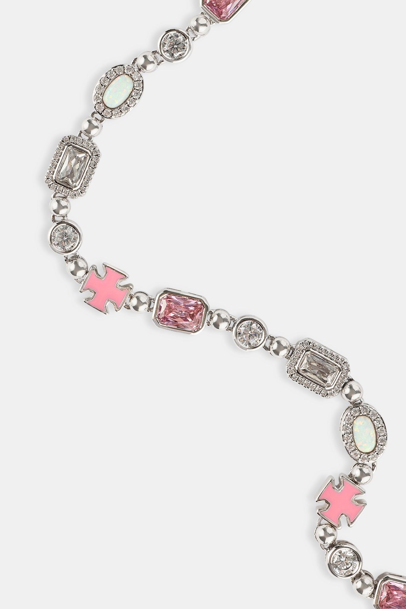 Pink & Clear Multi Gemstone Chain - 6mm
